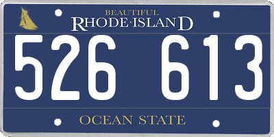 RI license plate 526613