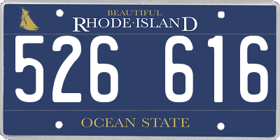 RI license plate 526616