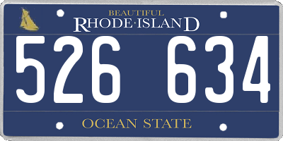 RI license plate 526634