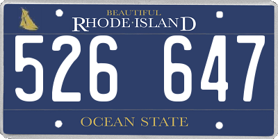 RI license plate 526647