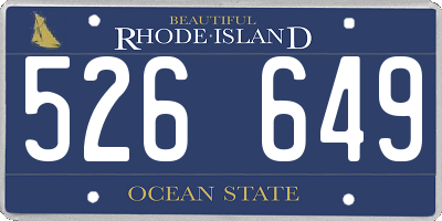 RI license plate 526649