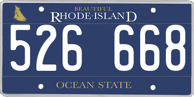 RI license plate 526668