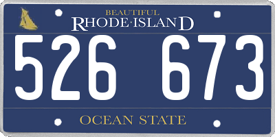 RI license plate 526673