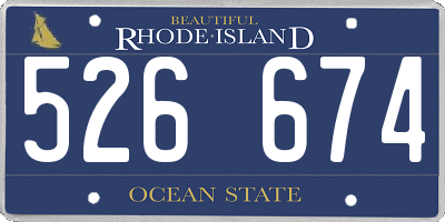 RI license plate 526674