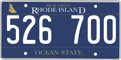 RI license plate 526700