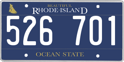 RI license plate 526701