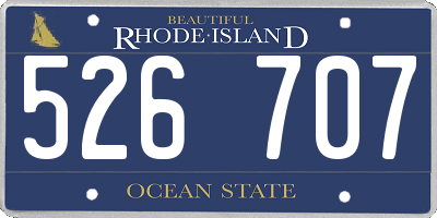 RI license plate 526707