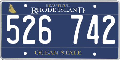 RI license plate 526742