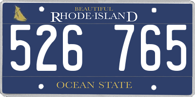 RI license plate 526765