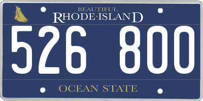 RI license plate 526800