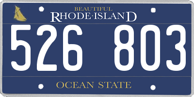 RI license plate 526803