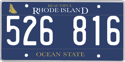 RI license plate 526816