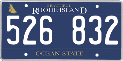 RI license plate 526832