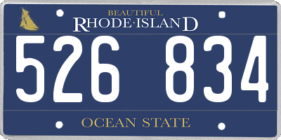RI license plate 526834