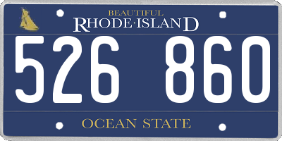 RI license plate 526860