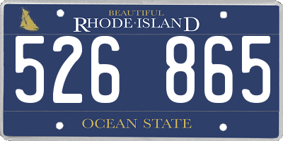 RI license plate 526865
