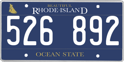 RI license plate 526892