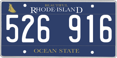 RI license plate 526916