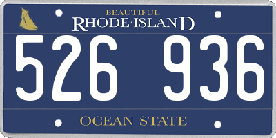 RI license plate 526936