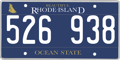 RI license plate 526938