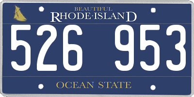 RI license plate 526953