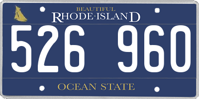 RI license plate 526960