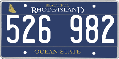 RI license plate 526982