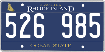 RI license plate 526985