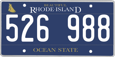 RI license plate 526988