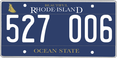 RI license plate 527006