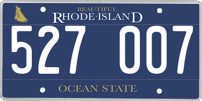 RI license plate 527007