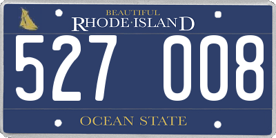 RI license plate 527008