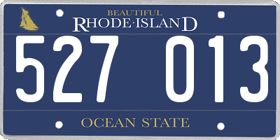 RI license plate 527013