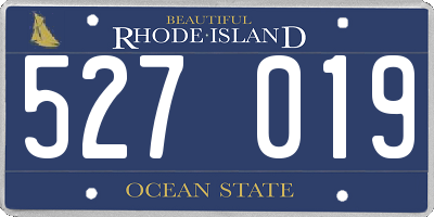 RI license plate 527019