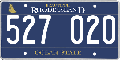 RI license plate 527020
