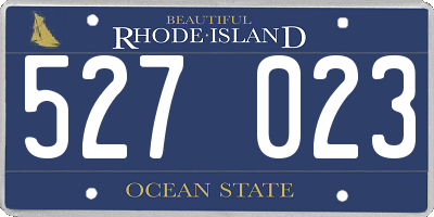 RI license plate 527023