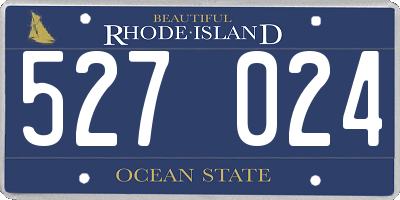 RI license plate 527024