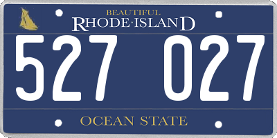 RI license plate 527027