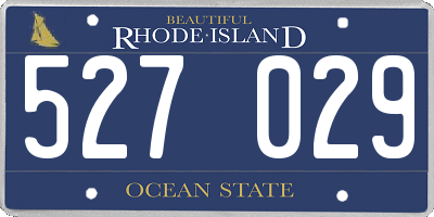 RI license plate 527029