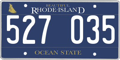 RI license plate 527035
