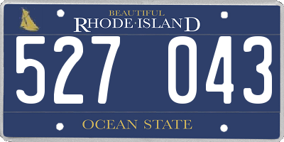 RI license plate 527043