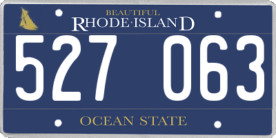 RI license plate 527063