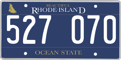 RI license plate 527070