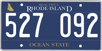 RI license plate 527092