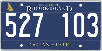 RI license plate 527103