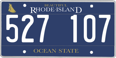 RI license plate 527107