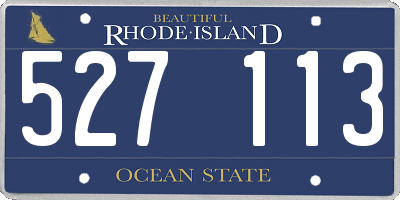 RI license plate 527113