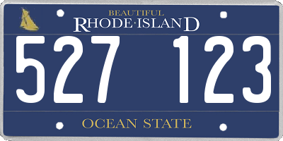RI license plate 527123