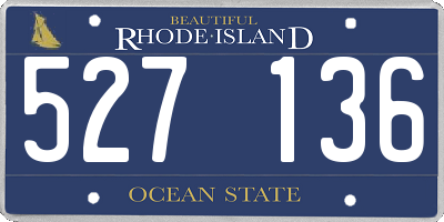 RI license plate 527136