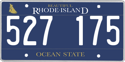 RI license plate 527175